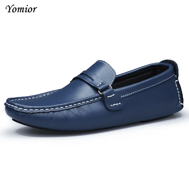 

New Real Leather Man Flat Shoes Soft Moccasins Men Loafers Driving Shoes Fashion Casual Shoes Big Size 38-47 Designer Shoes Men