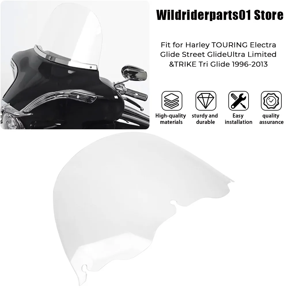 

Motorcycle 13" Windshield Windscreen Front Fairing Wind Deflectors For Harley Touring Street Glide Electra Ultra Classic 1996-13
