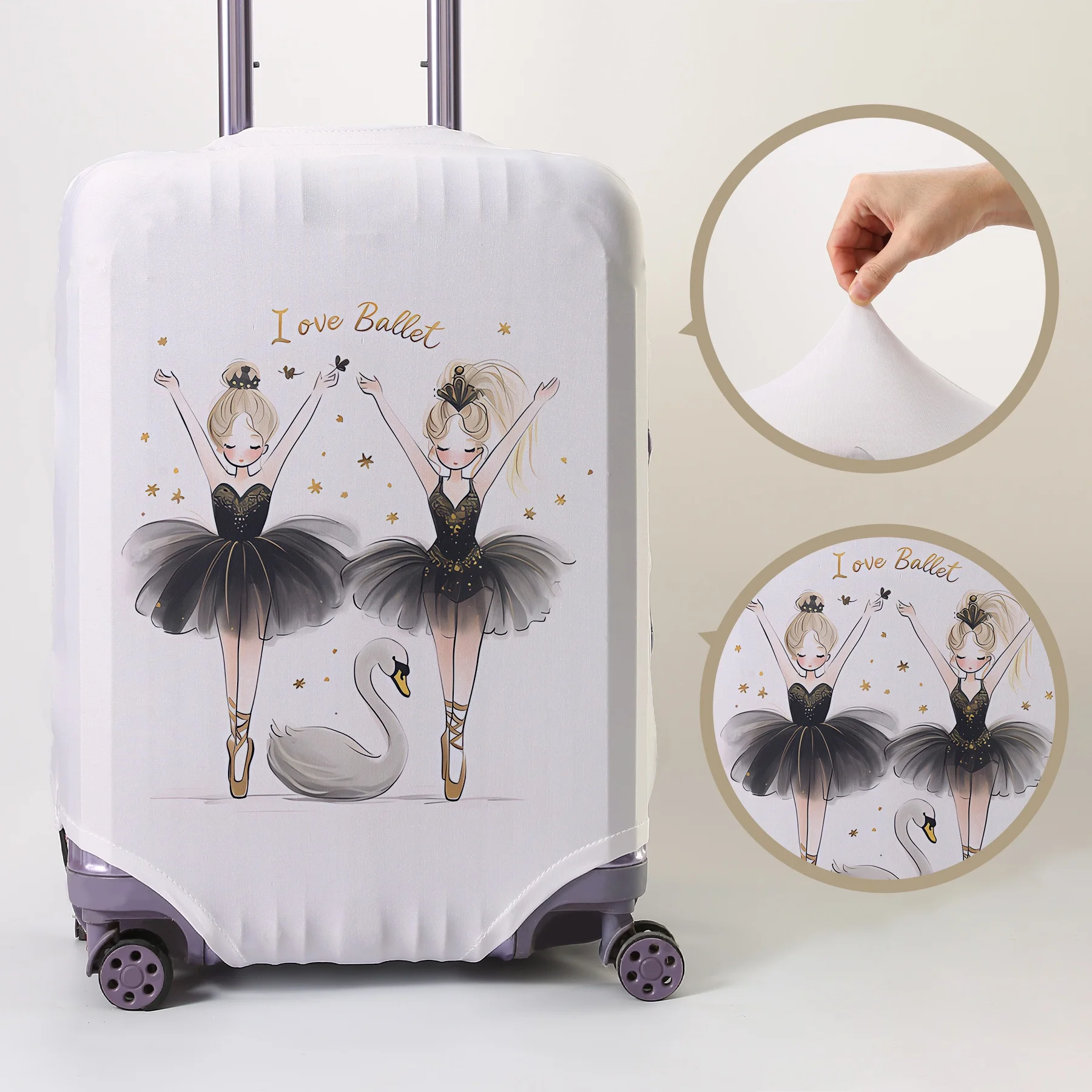 

Защитный чехол для багажа с рисунком «Балетный Лебедь» (Лебединое озеро), подходит для чемоданов 18-32 дюймов, чехлы для ручек чемоданов, дорожные аксессуары.