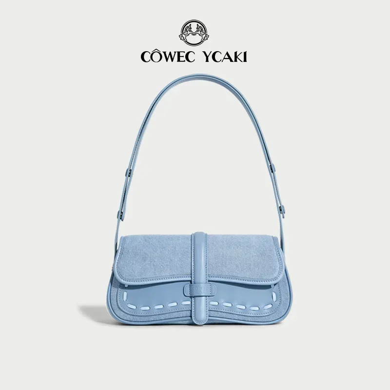 【 Official Authentic 】Original Cowec Ycaki luxury Small bag female crossbody new baguette bag niche design underarm bag