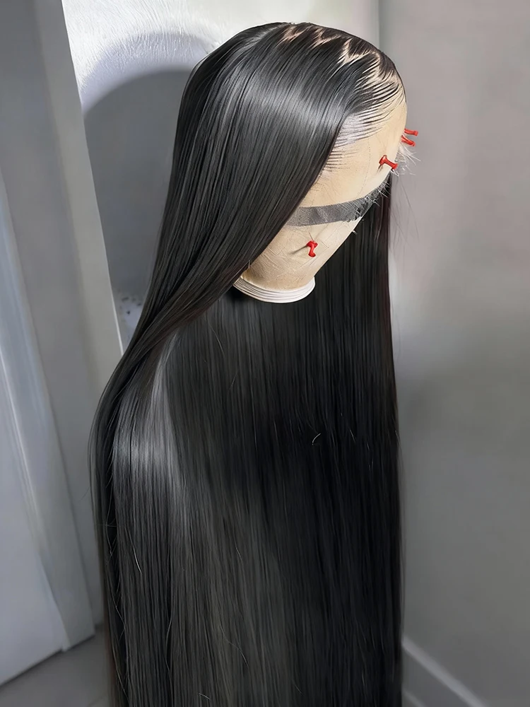 

46 46 дюймов 300% 13x4 13x6 HD Прозрачные костяные прямые парики фронта шнурка Бразильские 360 Полные кружевные фронтальные парики из человеческих волос для женщин