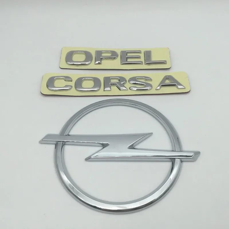 1pcs 3D ABS opel CORSA Car letter Hood Front Bonnet Grill Rear Trunk Emblem Badge Sticker Decal Styling accessories