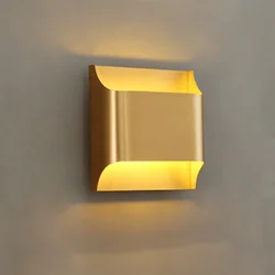 Modern Minimalist Designer Creative Art Minimalist Copper Brass Wall Sconce Wall Lamp for Study Living Room Bedside Stairs light