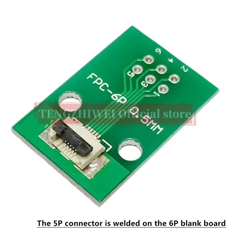 10PCS FFC/FPC adapter board 0.5MM-5P to 2.54MM welded 0.5MM-5P flip-top connector