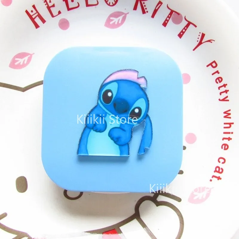 Disney Stitch Mini Contact Lens Case Travel Kit Easy Carry Mirror Lenses Box Container  Lymouko Lovely Pocket Cartoon Cute New