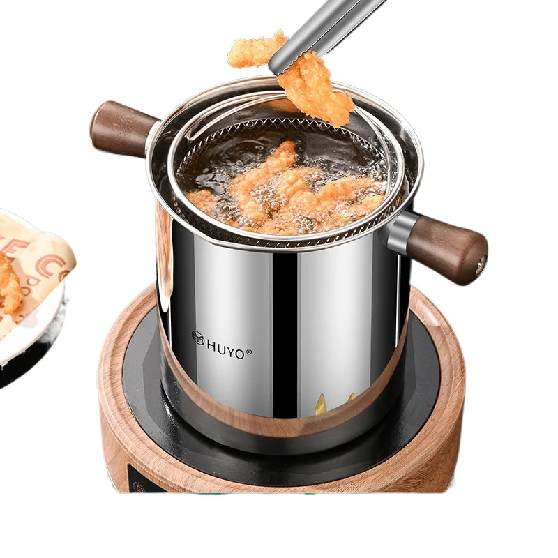 

LH Stainless Steel Fryer Deepening Large Capacity Multifunctional Skewers Small Pot with Filter