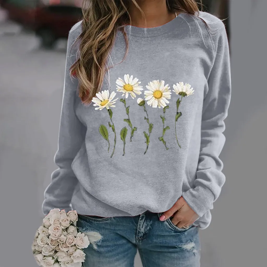 

Daisy Pattern 3D Print Hoodie Women Streetwear Sweatshirts Y2k Hoodies Oversized O-Neck Pullovers Harajuku Tops Woman Clothing