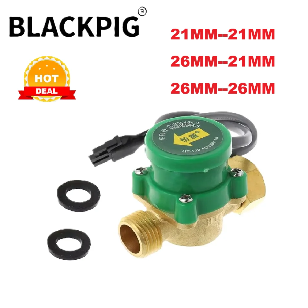 HT-120 AC220V Hot And Cold Water Automatic Water Flow Sensor switch Full Copper Electronic Pressure Booster Flow Switch 1.5A 2