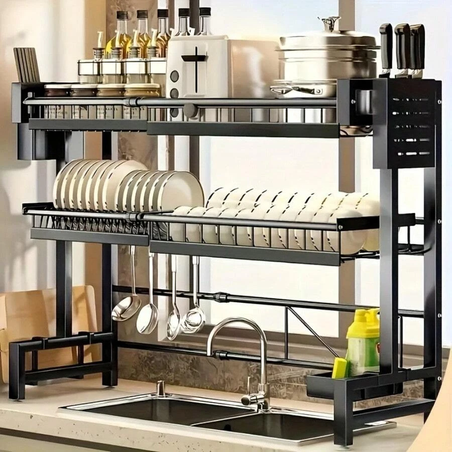 Expandable Kitchen Sink Dish Rack Organizer