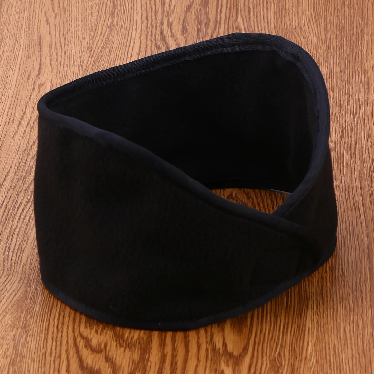 عصابة رأس من الصوف بطبقة مزدوجة للشتاء باللون الأسود، عصابة رأس مرنة دافئة مع تغطية كاملة للأذن للجري والمشي لمسافات طويلة وركوب الدراجات والتزلج