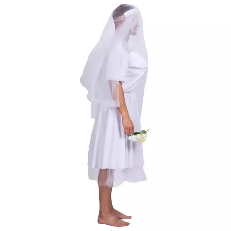 Divertido disfraz de novia para hombre, vestido de novia cruzado con velo para Bar, evento, Halloween, carnaval, fiestas, espectáculo en escenario