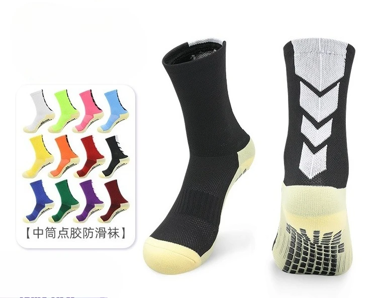 

Football Socks Mid Cushion Anti Slip Sports Socks High Top Breathable for Soccer Running