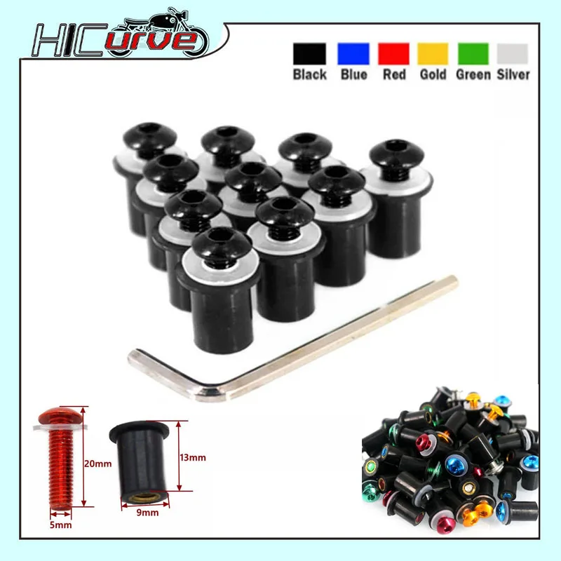 

For BMW S1000RR S1000R HP4 S1000XR S1000 RR S1000 XR F800R Motorcycle Windshield Bolts Screw Nut Fastener Kit 5mm 10PCS