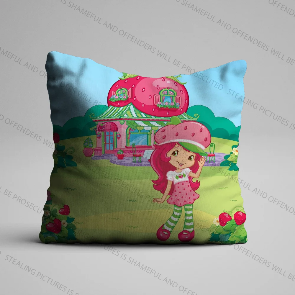 S-Strawberry-Shortcake Cartoon Pillow Case Pillowcase Home Sofa Cushions Car Cushions Office Pillow