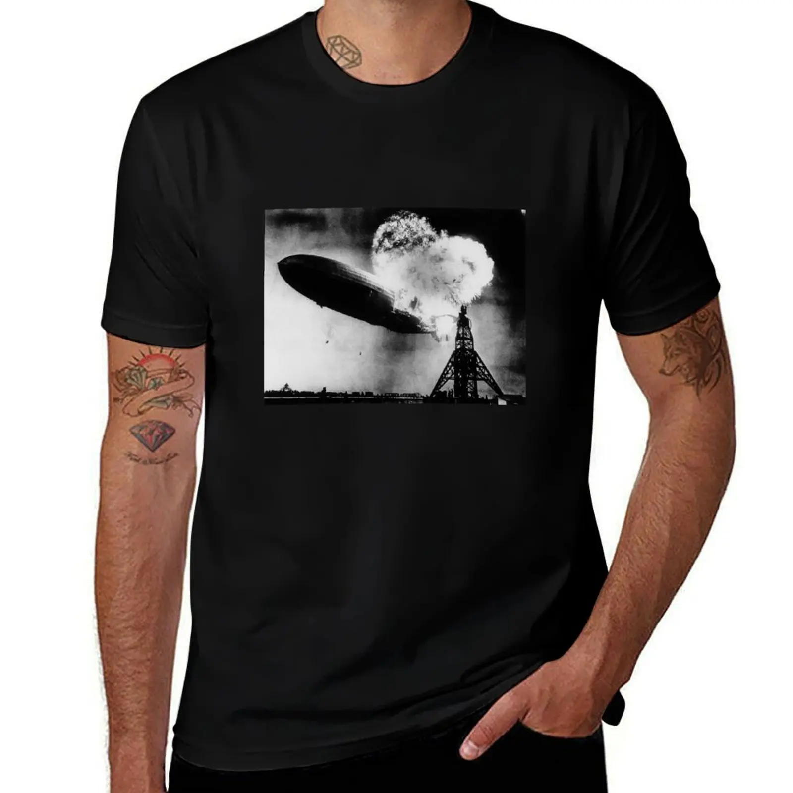 

Hindenburg Disaster - Zeppelin Explosion T-Shirt t shirt man luxury printed t shirts for man g man t shirts for men T-Shirt