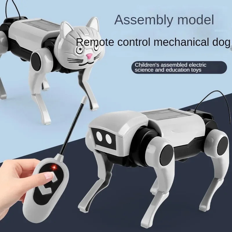 Robot de Control remoto para niños, juguete mecánico para perros, enseñanza de ciencias, modelo de ensamblaje Diy, juego eléctrico, regalo para niños