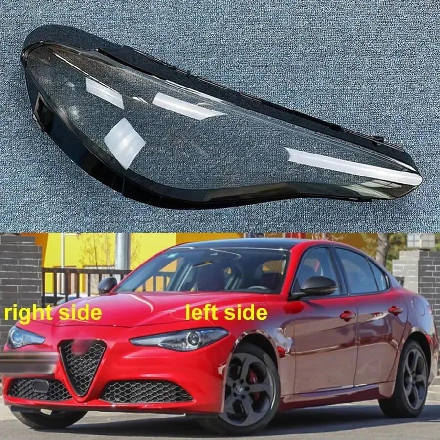 For Alfa Romeo Giulia 2015-2022 Headlight Cover Transparent Headlamp Lamp Shell Lens Replace Original Lampshade Plexiglass