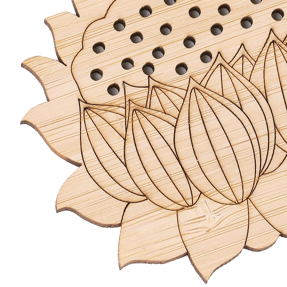 Creative Lotus Shape Dinnerware Mat Wooden Table Mat Heat Insulation Pad Tea Coffee Mug Placemat Home Decor Kitchen Accessories