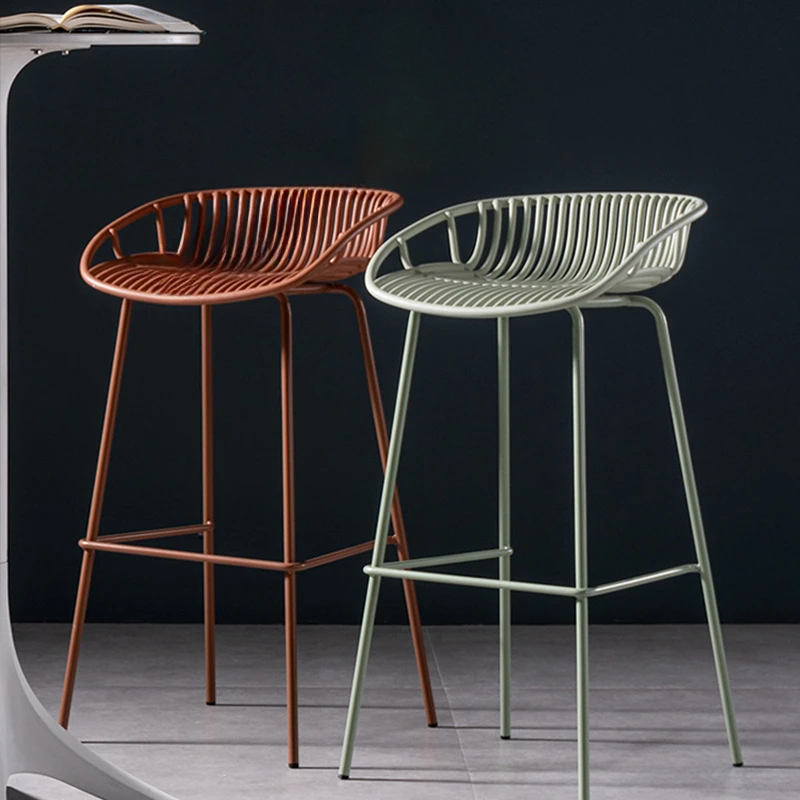 

nordic waterproof chair bar plastic metal modern rattan garden kitchen designer bar chair industrial bar tabureleri high stool