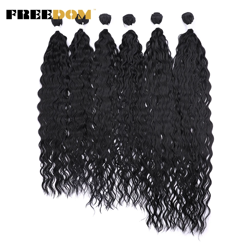 

FREEDOM Synthetic Hair Extensions Afro Kinky Curly Wave Hair Bundles 24 26 28 inch Ombre Blonde Fake Hair High Temperature Fiber