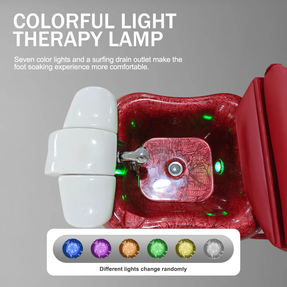 Beauty salon furniture european style electric adjustable massage nail pedicure chair with plumbing 5