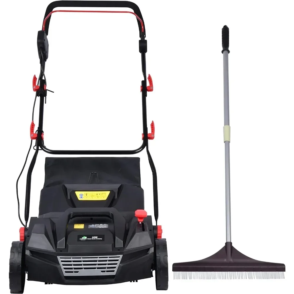 Lawn Brush/Broom Sweeper Twin Pack 1800w & Artificial Grass Rake - Synthetic Turf Rake