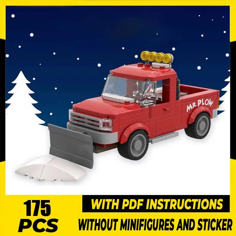 Urban Car Model Moc Building Blocks Snowplow Model Technology Bricks Champion Speed Cars DIY Assembly Holiday Toy Set Gifts