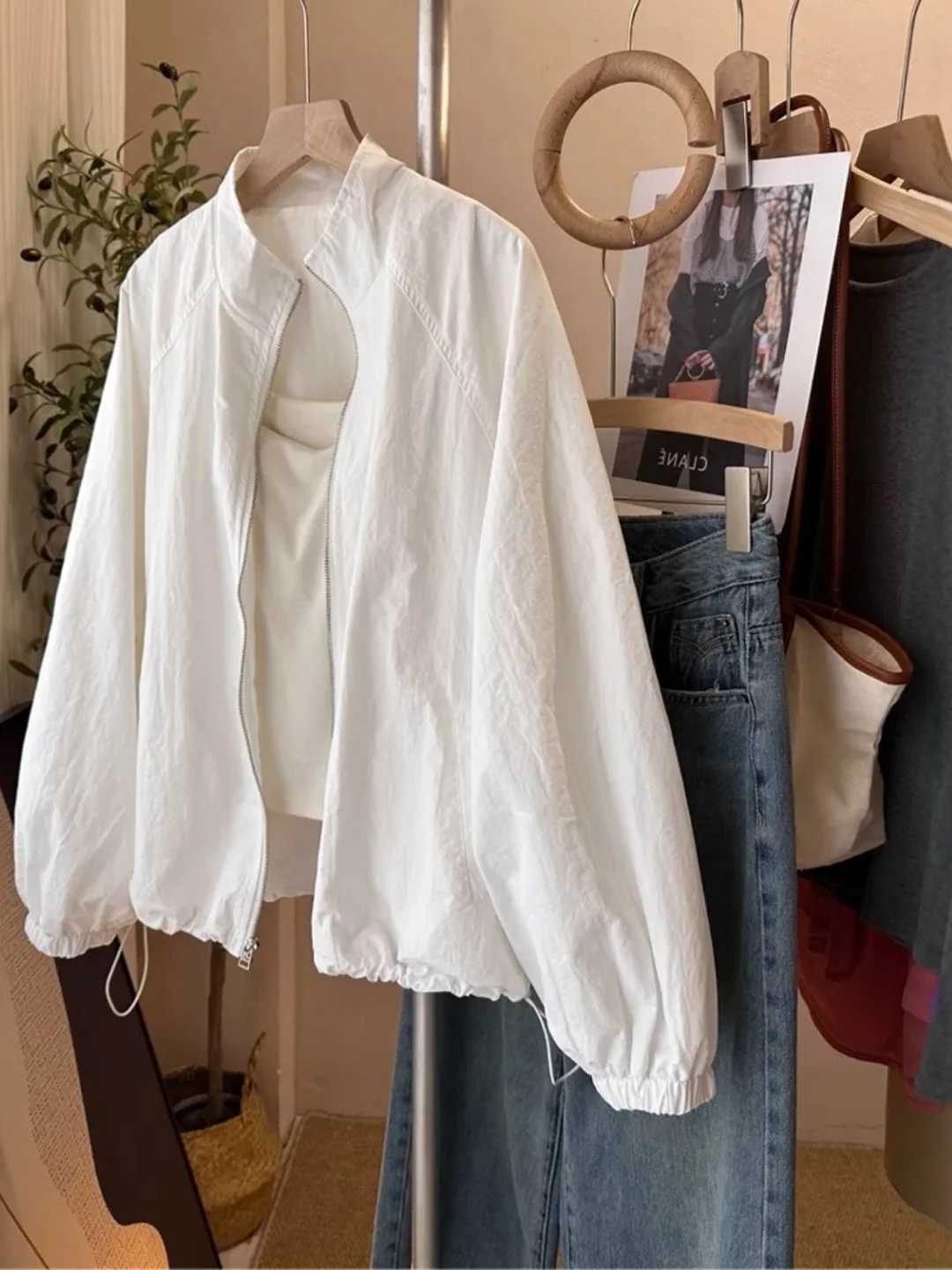 

Повседневная женская куртка ранней осени, свободный утягивающий повседневный топ, модная однобортная верхняя одежда большого размера 2025 для женщин