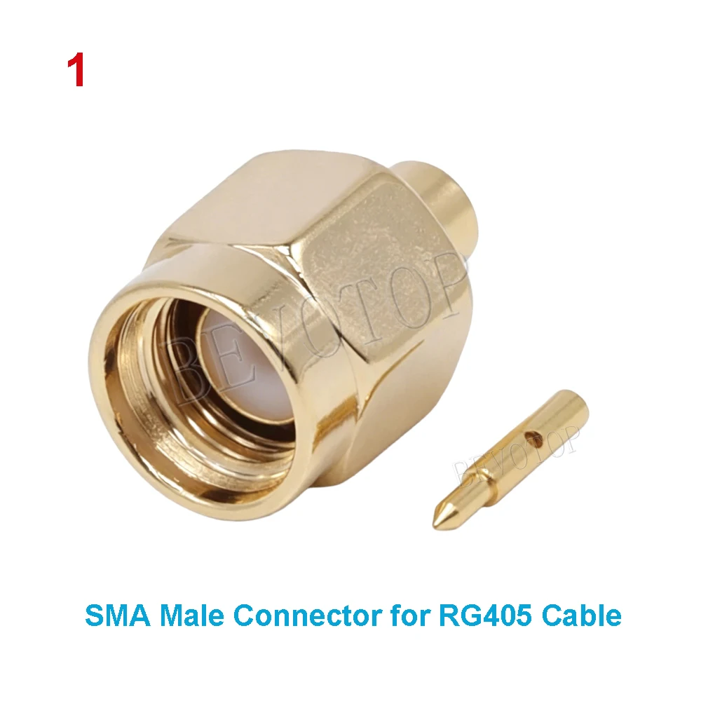10Pcs SMA Male plug & Female Jack Bulkhead solder semi-rigid RG405 0.086