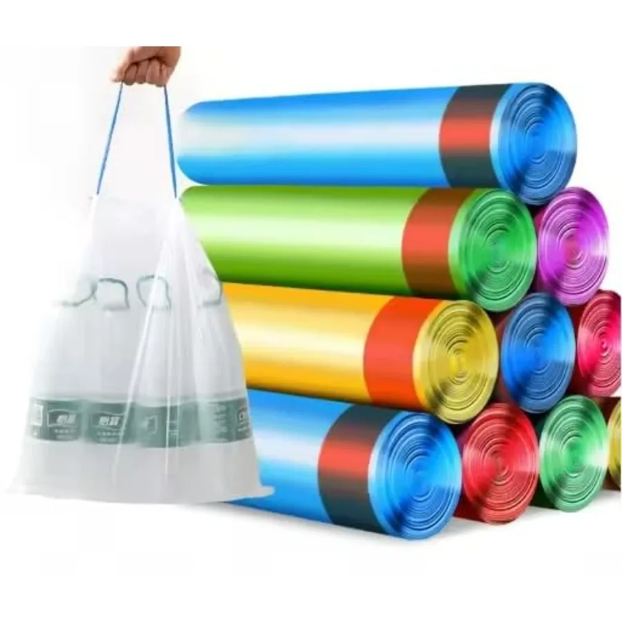 

Disposable Durable Trash Bags, 4 Gallon Capacity, 45x50cm, Small to Medium Size, for Office Kitchen Bathroom, Drawstring