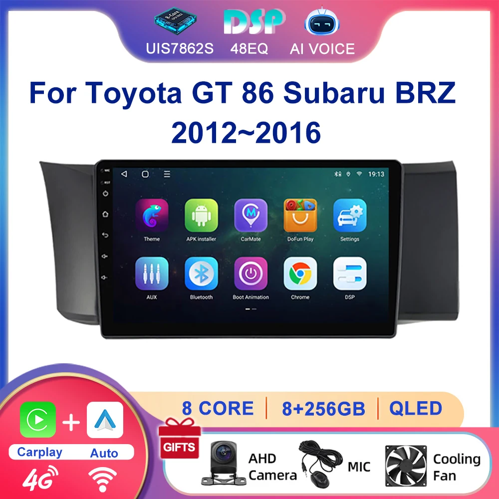 9'' GPS Head Unit Android Multimedia Carplay Touch Screen Car Radio Player With Bluetooth For Toyota GT 86 Subaru BRZ 2012~2016