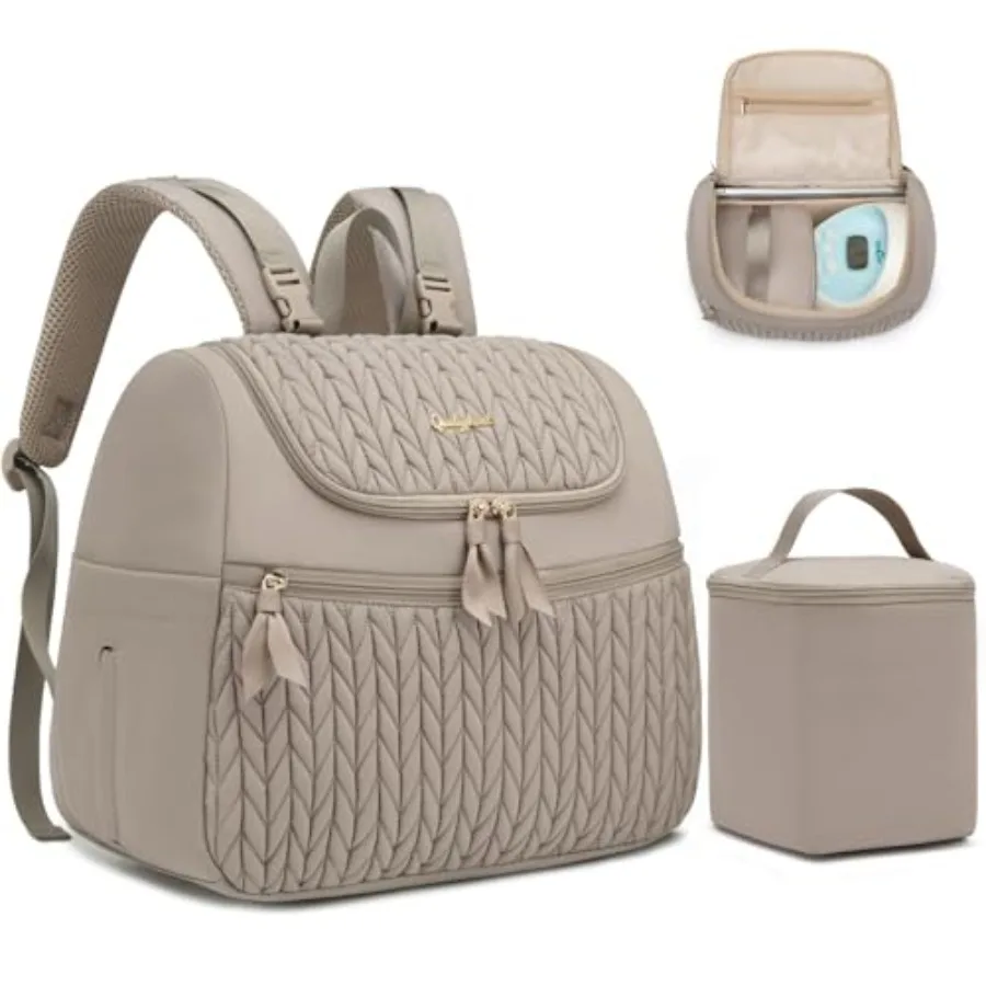 

Qualyphant Breast Pump Bag for Spectra S1/S2 and Medela Insulated Cooler Bag 13" Laptop Sleeve Diaper Bags Backpack Lightweight