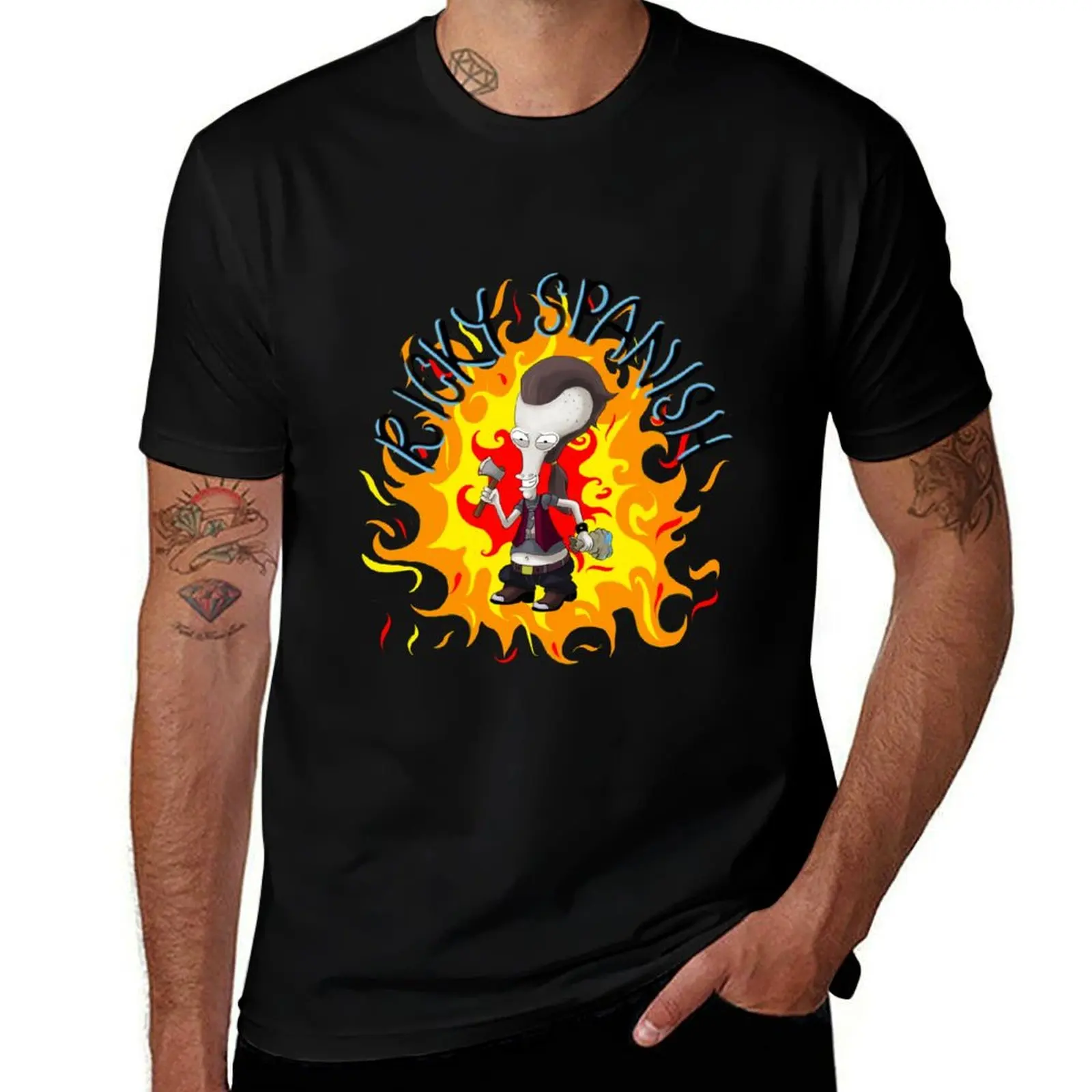 

Ricky Spanish - Roger the Alien American Dad T-Shirt anime stuff man clothes luxury t-shirt cotton man t-shirts Men's t-shirt