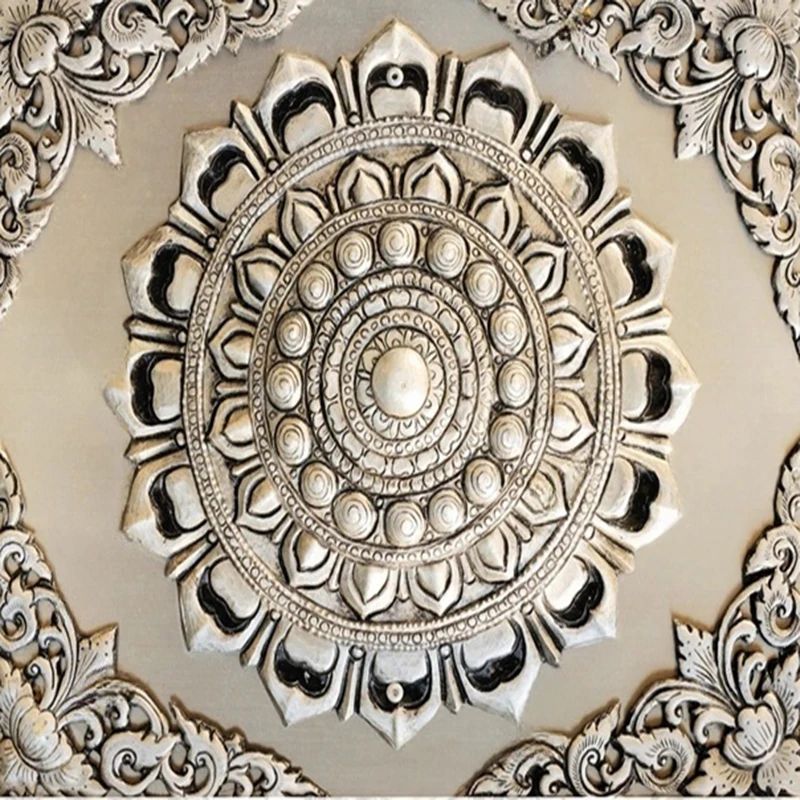 Custom 3D Stereo Wall Mural Wallpaper For Ceiling Modern Floral & Geometric Pattern Design for Wall Background Home Decor