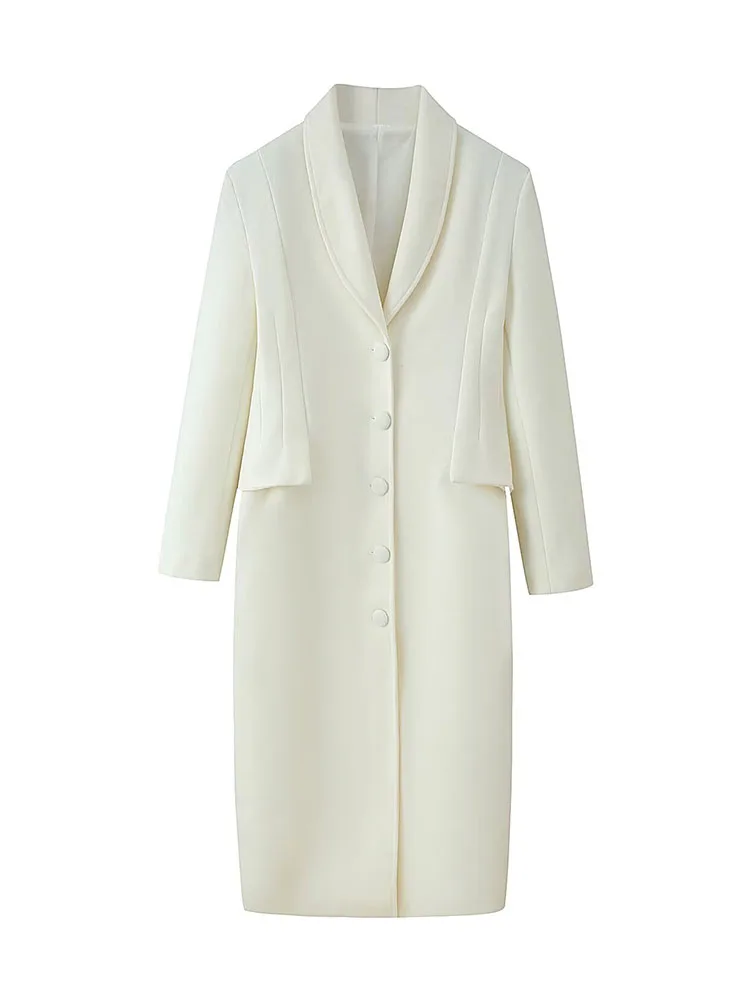 HH امرأة الشتاء التلبيب واحدة الصدر الصلبة طويلة الأكمام تشديد الخصر منتصف طول معطف الإناث معطف التنقل عادية