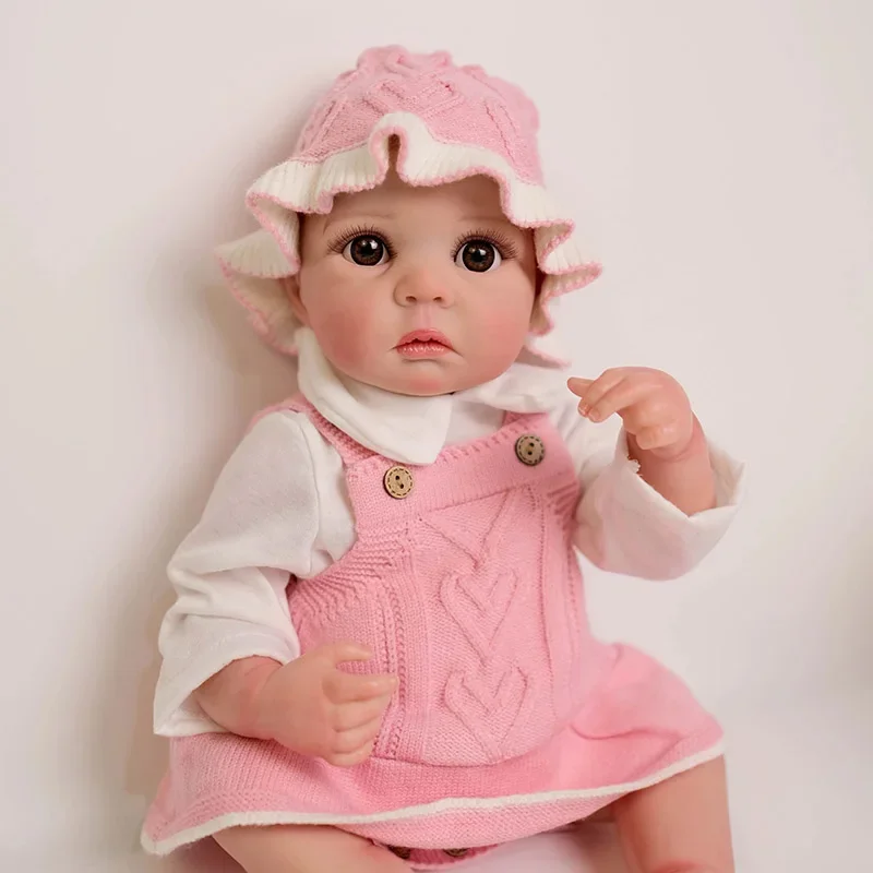 48cm Daphnne Full Vinyl Body Reborn Baby Doll with 3D Skin Multiple Layers Painting with Visible Veins