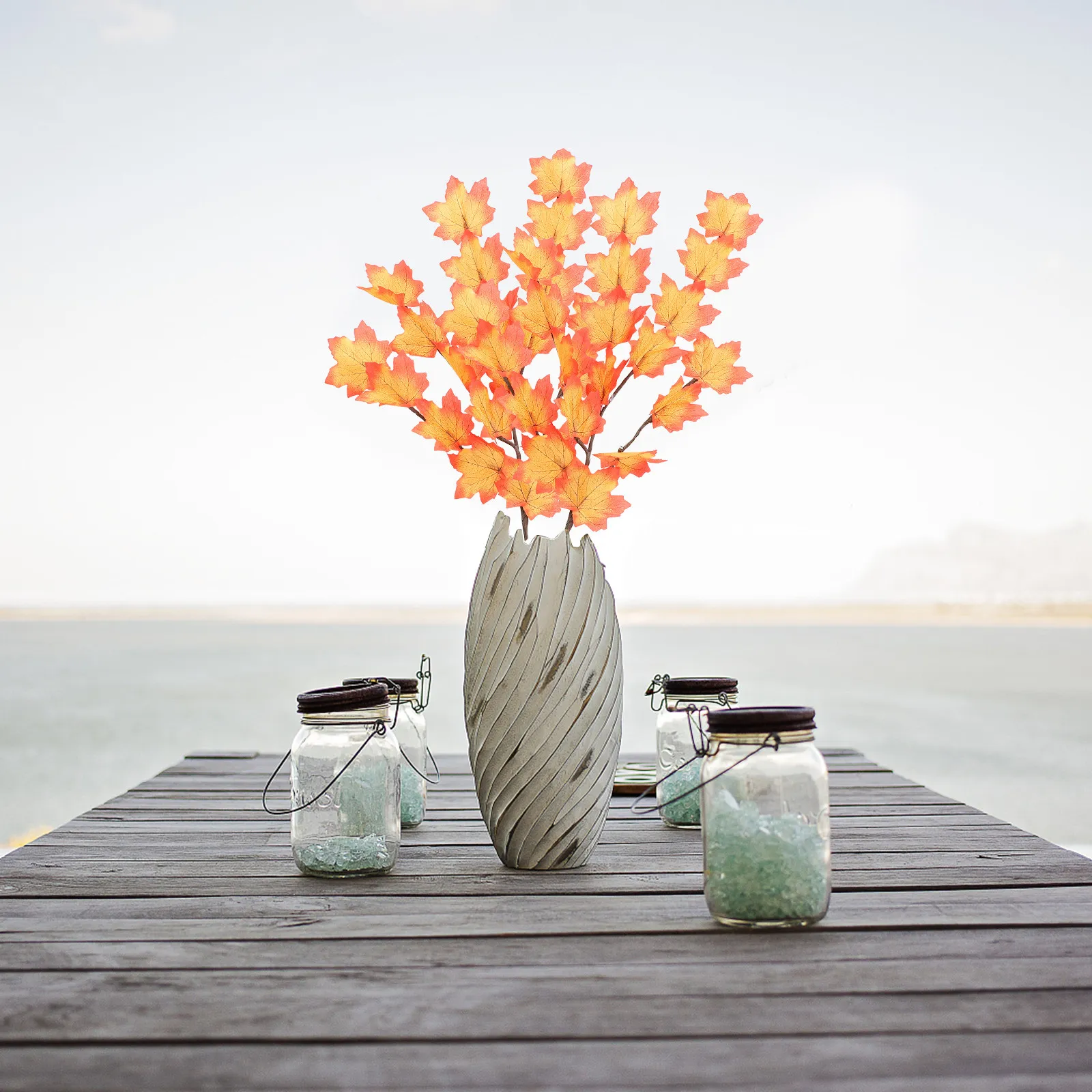 2Pcs Maple Branches LED Light Simulated Flower Lamp Creative Room Decor for Office Kindergarten Shelf Table Decoration Branch
