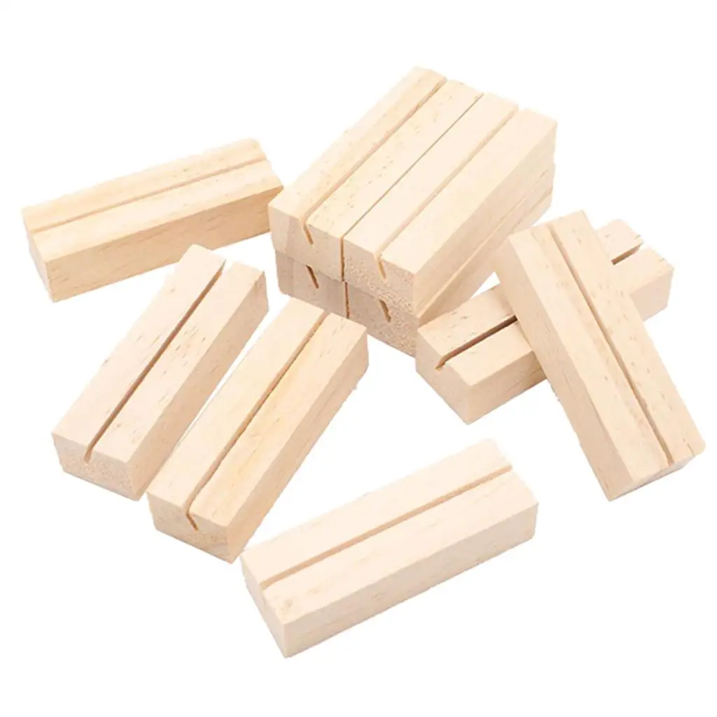 Simple Wooden Table Number Holder Place Card Stand Memo Photo Clip for Wedding Event Office Tabletop Decoration