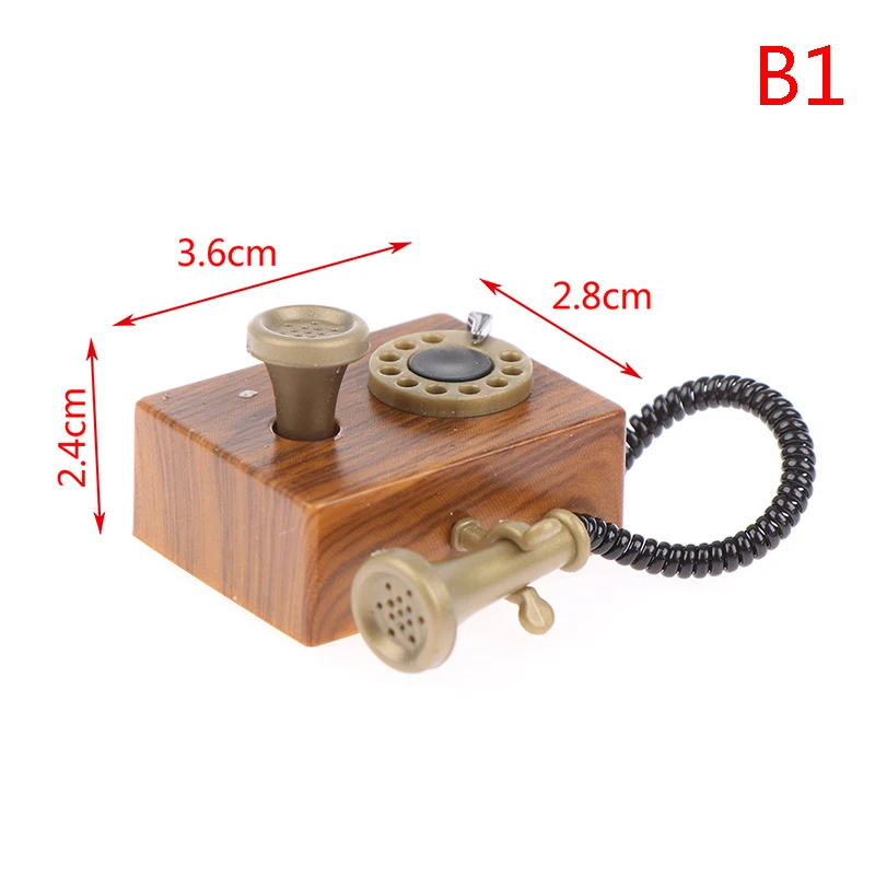 1pc Kitchen Bread Coffee Machine Juicer  Electric Baking Pan Vintage Telephone Kettle Toy Doll House Mini Decoration