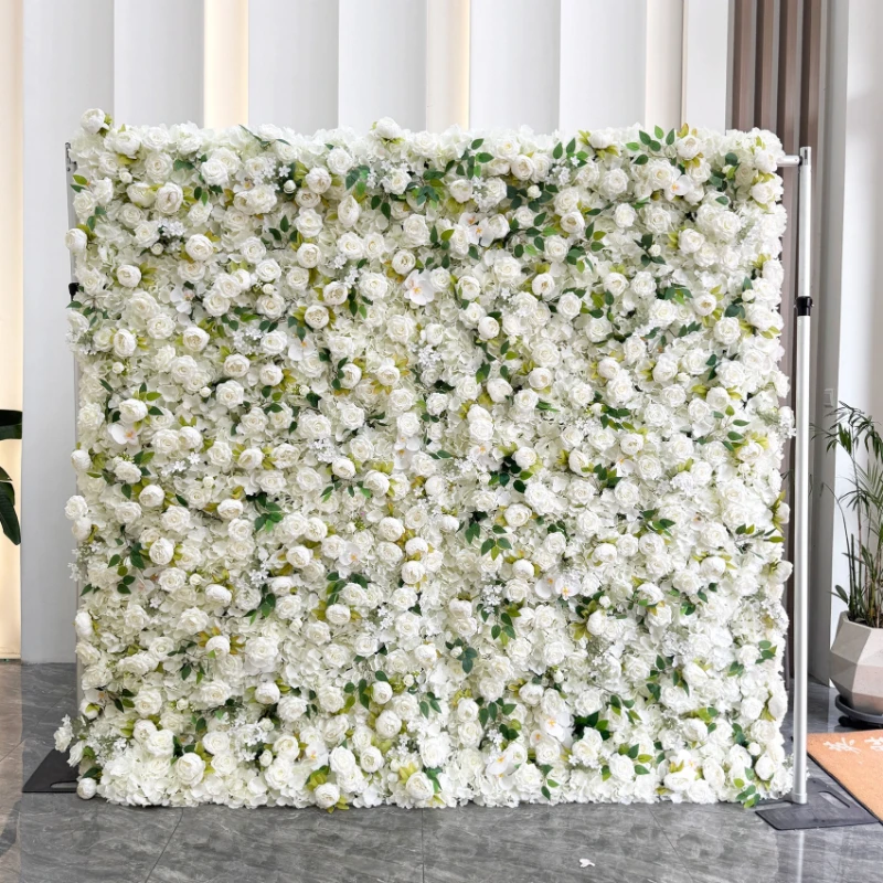 Three-dimensional cloth bottom simulation flower wall background wall, wedding decoration outdoor wedding arrangement rose wall
