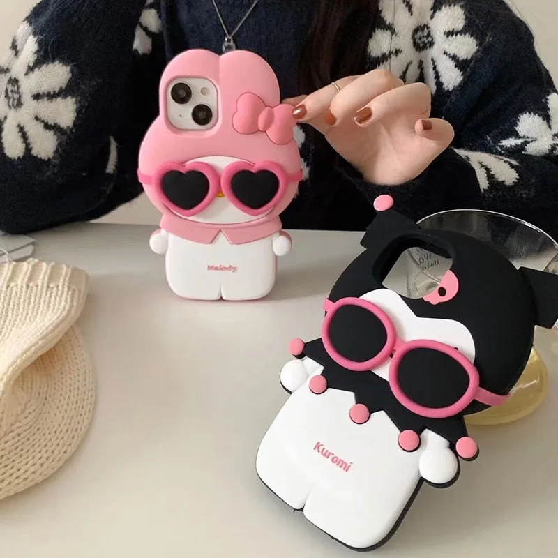 New Sanrio Kuromi Cell Phone Cases Cartoon Kawaii Cute Melody for iPhone15promax for iPhone13pro case 14pro Anti-slip 12pro