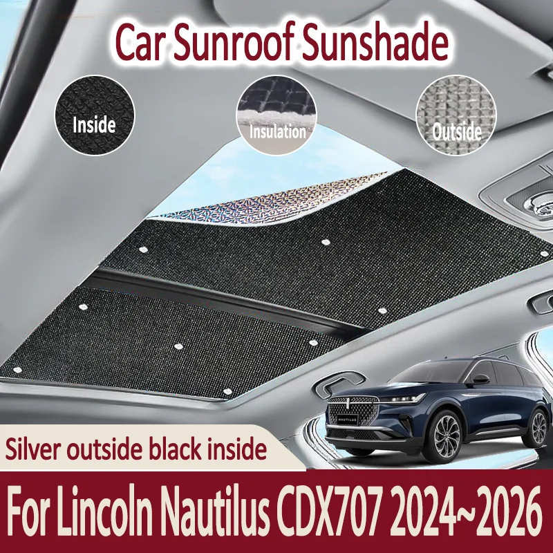 Автомобильный люк на крыше, солнцезащитные козырьки для Lincoln Nautilus CDX707 2024 ~ 2026 MK2, автосвет, солнцезащитный крем на крыше, теплоизоляция, аксессуары с защитой от УФ-лучей