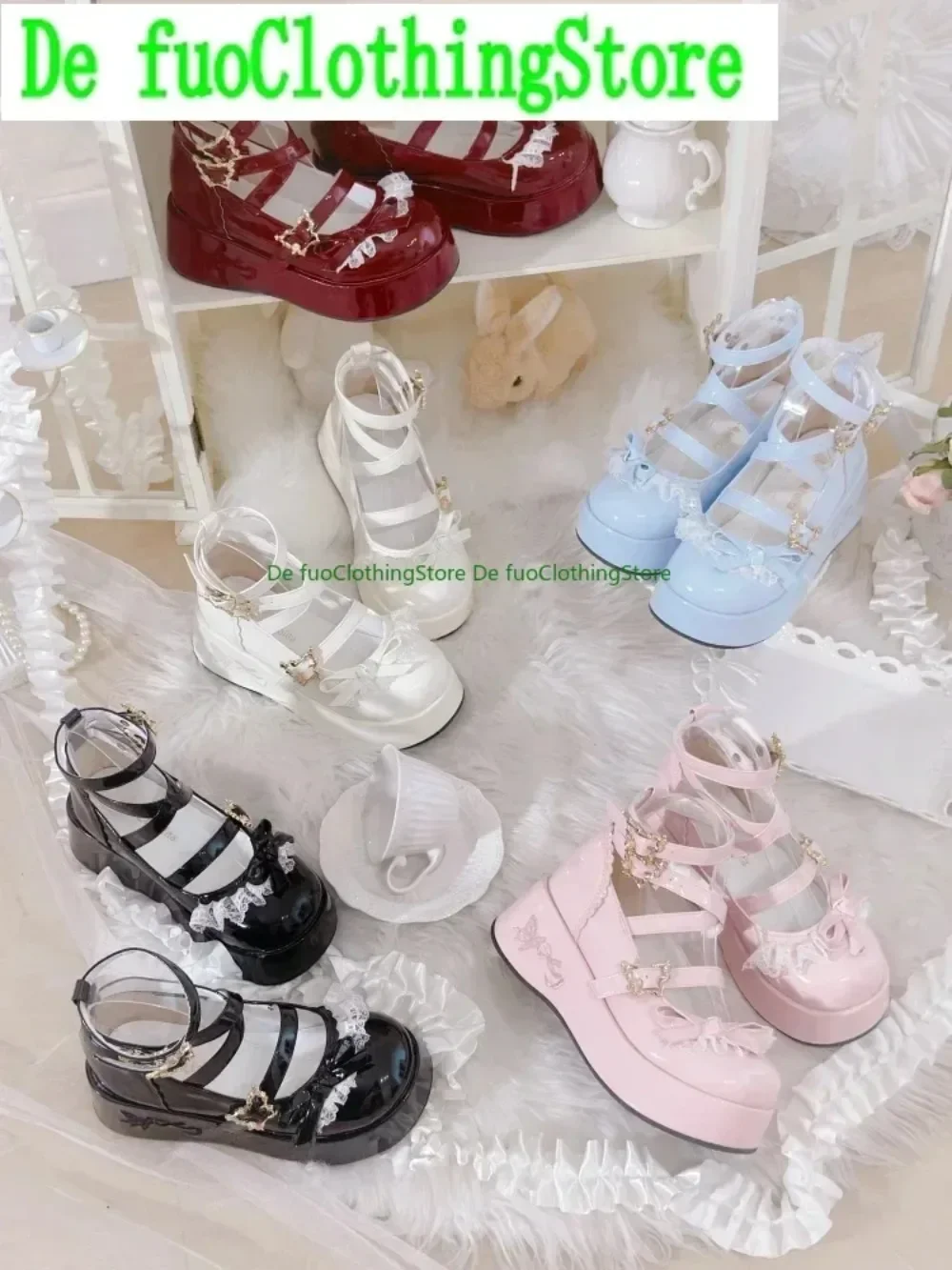 Defuo elegante lolita bonito plataforma muffin sapatos primavera e verão nova doce menina elegante cla boneca sapatos elegantes bombas y2k