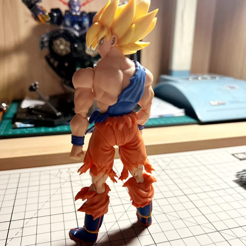 Originele Bandai Shf Anime Dragon Ball Pvc Actiefiguur-Super Saiyan Son Goku Krijger Ontwaken Ver Figuur Verzamelen Kids Cadeau