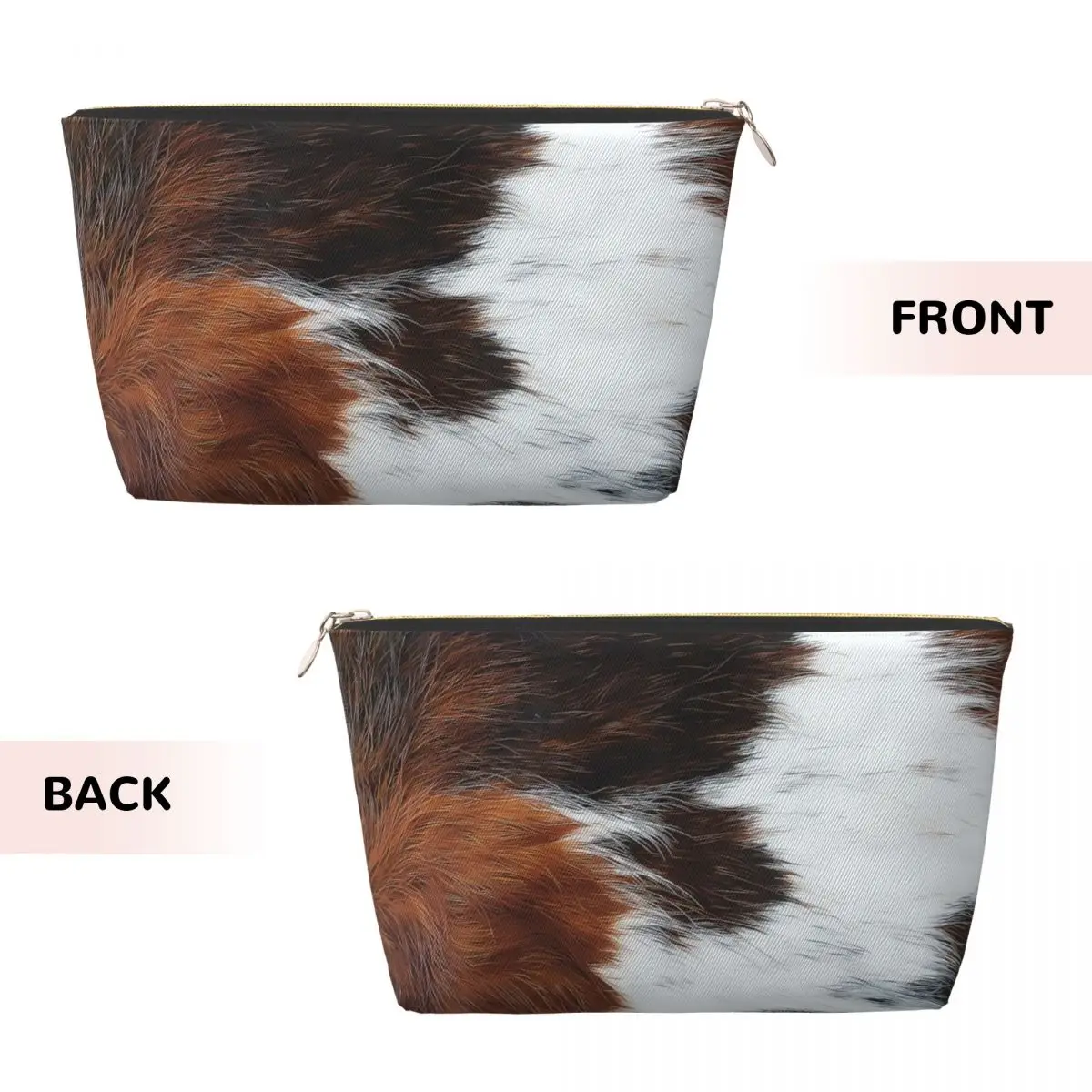 Custom Scottish Highland Cow Cowhide Texture Travel Toiletry Bag Animal Hide Leather Makeup Cosmetic Bag Beauty Storage Dopp Kit