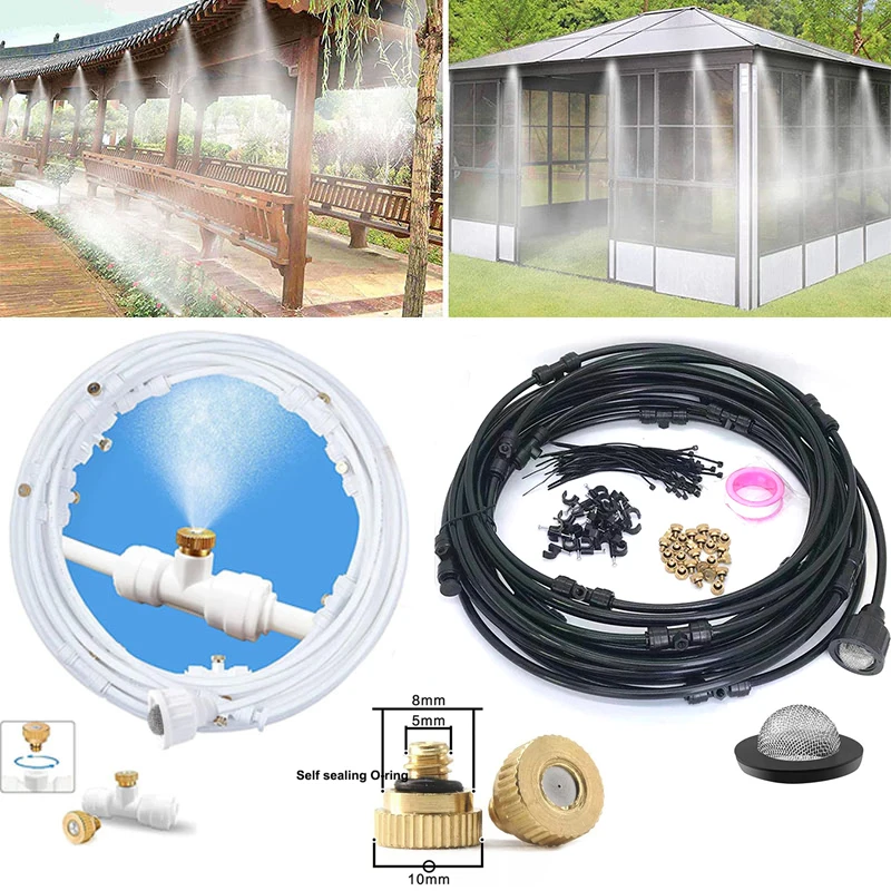 Misters for Outside Patio,Outdoor Water Misting Cooling System 6M/9M/12M/15M/18M