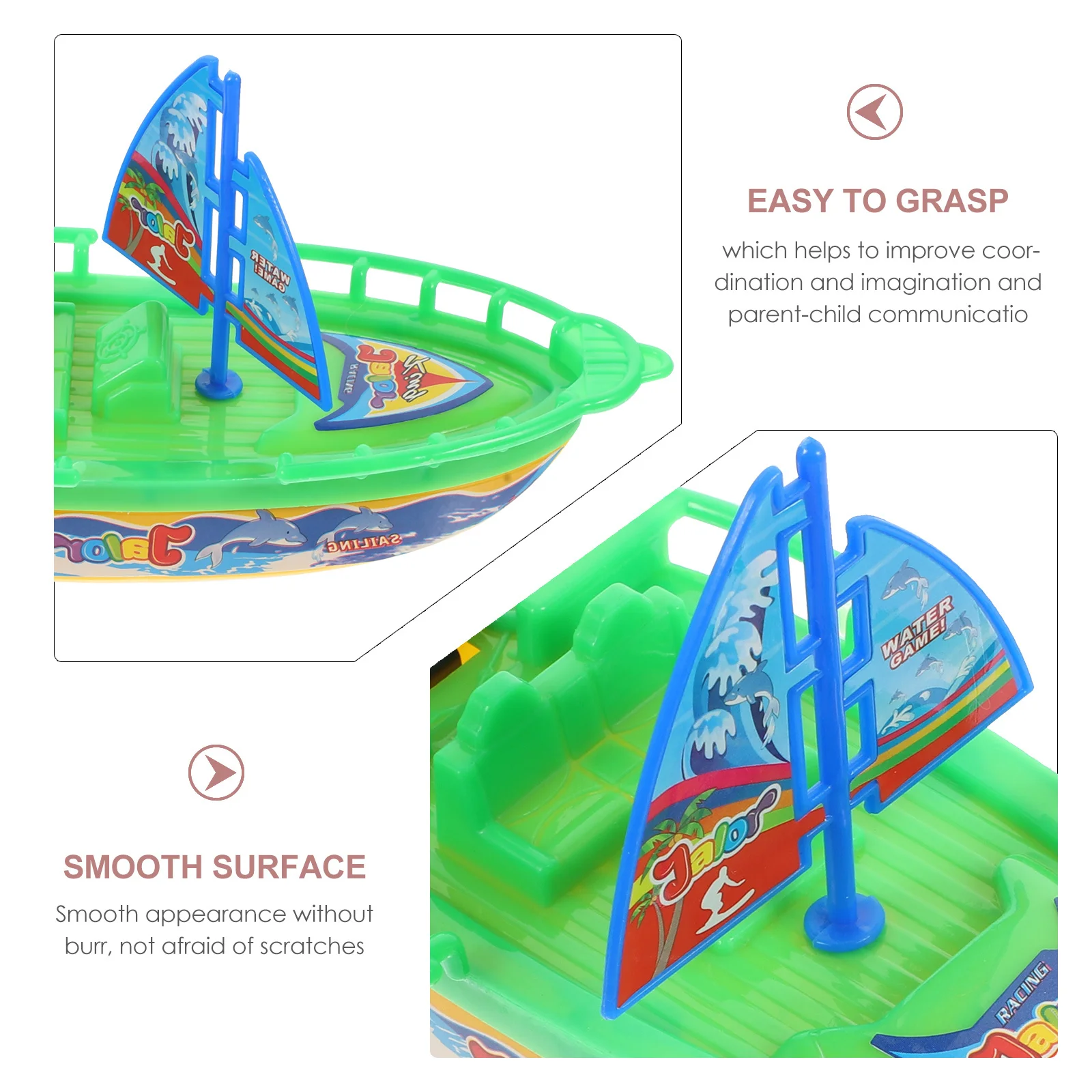 3Ud Barco Vela Baño Bañera Juguete Flotante Viento Mecánico Cuerda Piscina Aprendizaje Coordinación Mano Ojo Baño Diversión Niños Bañera Juego