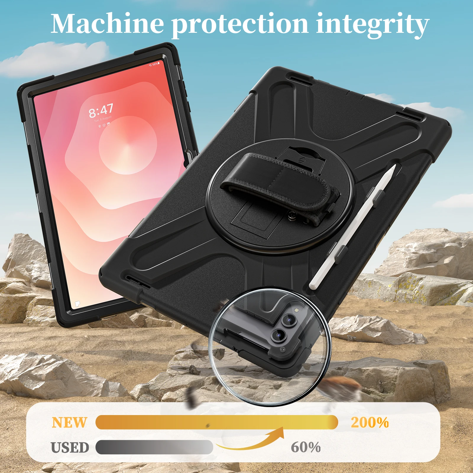 حافظة لهاتف سامسونج جالاكسي تاب S11 الترا 2025 SM-X930 X936 X936B حافظة مقاومة للصدمات مع حزام الكتف وغطاء مدرع #3