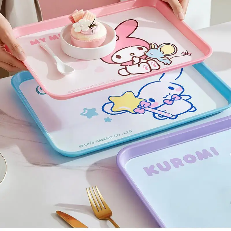 

Горячий палет Sanrio прямоугольной формы My Melody Kawaii аниме модный милый подарок фрукты гладкий легко ополаскиваемый поддон для чашек новый стиль