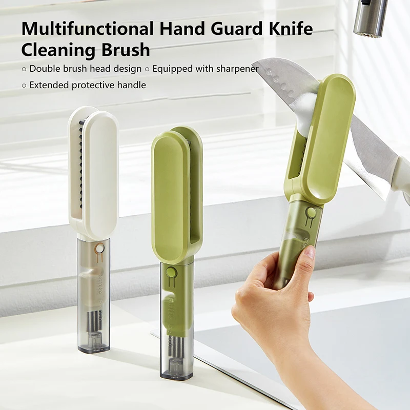 

Knife Cleaner Kitchen Washing Brush Chopsticks Cutlery Cleaning Brush Double-Sided Knife Scrubber Multifunctional Brush